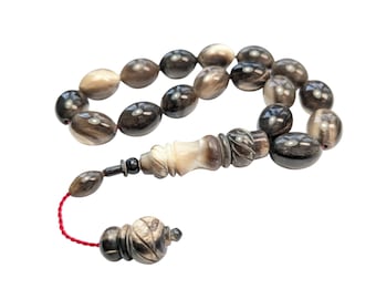 17 Bead Buffalo Horn Worry Beads, Bufalo Boynuzu Efe Maskot Tesbih Misbaha Subha 852