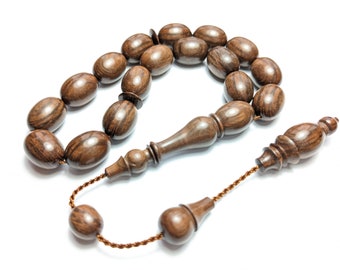 Dark Holly Oak Wood Prayer Beads, Oak Worry Beads Mese Agac Efe Tesbih Maskot Tasbih Rosary Tasbeeh Komboloi Misbaha Subha 726