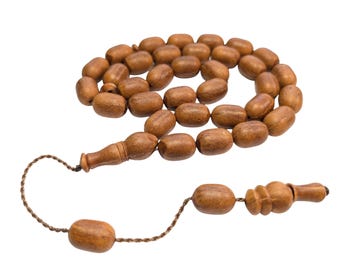 33 Juniper Seed Worry Beads, ANDIZ Tesbih, Tasbih Prayer Beads, Turkish Komboloi, Muslim Rosary Misbaha Subha (Capsule Shape) 970