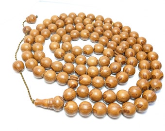 99 Juniper Seed Prayer Beads, ANDIZ Tesbih, Tasbih Prayer Beads, Turkish Muslim Rosary Misbaha Subha (130cm+/-10%) 371