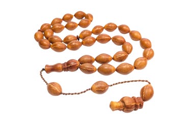 33 Juniper Seed Worry Beads, ANDIZ Tesbih, Tasbih Prayer Beads, Turkish Komboloi, Muslim Rosary Misbaha Subha (Early Harvest) 762