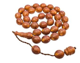 33 Juniper Seed Worry Beads, ANDIZ Tesbih, Tasbih Prayer Beads, Turkish Komboloi, Muslim Rosary Misbaha Subha (EarlyHarvest GETS DARKER) 856