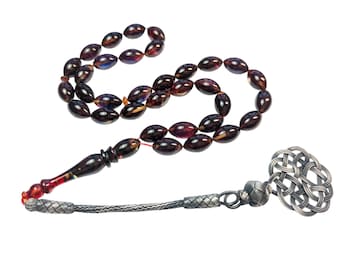Turkish Prayer Beads Tasbih Misbaha SIKMA Kehribar Tesbih Kazaz Subha Gift 099 e