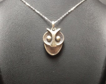 Super Cool Owl Design 925 Sterling Silver Necklace and Pendant, Bird necklace, Silver Owl Pendant Valentine Gift 419
