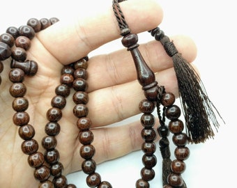99 Dua Tamarind Wood Prayer Beads Demirhindi Tesbih Dhikr Tasbih Subha Zikr (Colour&Pattern of Materials may Differ slightly in picture) 989
