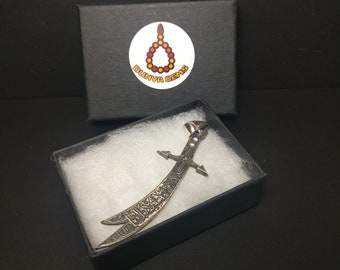 925 Sterling Sword Shaped Pendant or Necklace Zulfiqar Zulfikar Dhulfiqar Alevi Shia 431 / 031