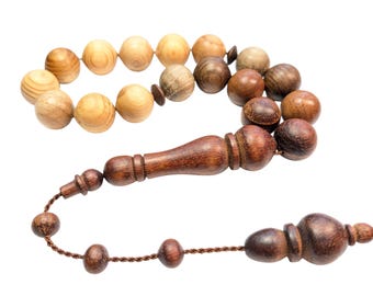 Turkish Wood Variety Prayer Beads Efe Maskot Tesbih Misbaha Subha 584