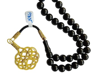 Jet Natural Gemstone Prayer Beads, Jet Tasbih, Oltu Tesbih, Jetstone Misbaha, Tespih