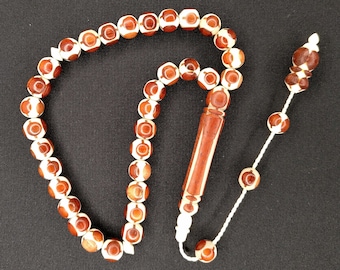 Jet Natural Gemstone Prayer Beads, Jet Tasbih, Oltu Tesbih, Jetstone Misbaha