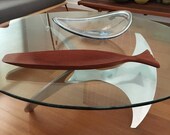 elegant Danish Modern teak fish centerpiece bowl circa 1960s Finn Juhl Kay Bojesen Henning Koppel Steffen Dyrved
