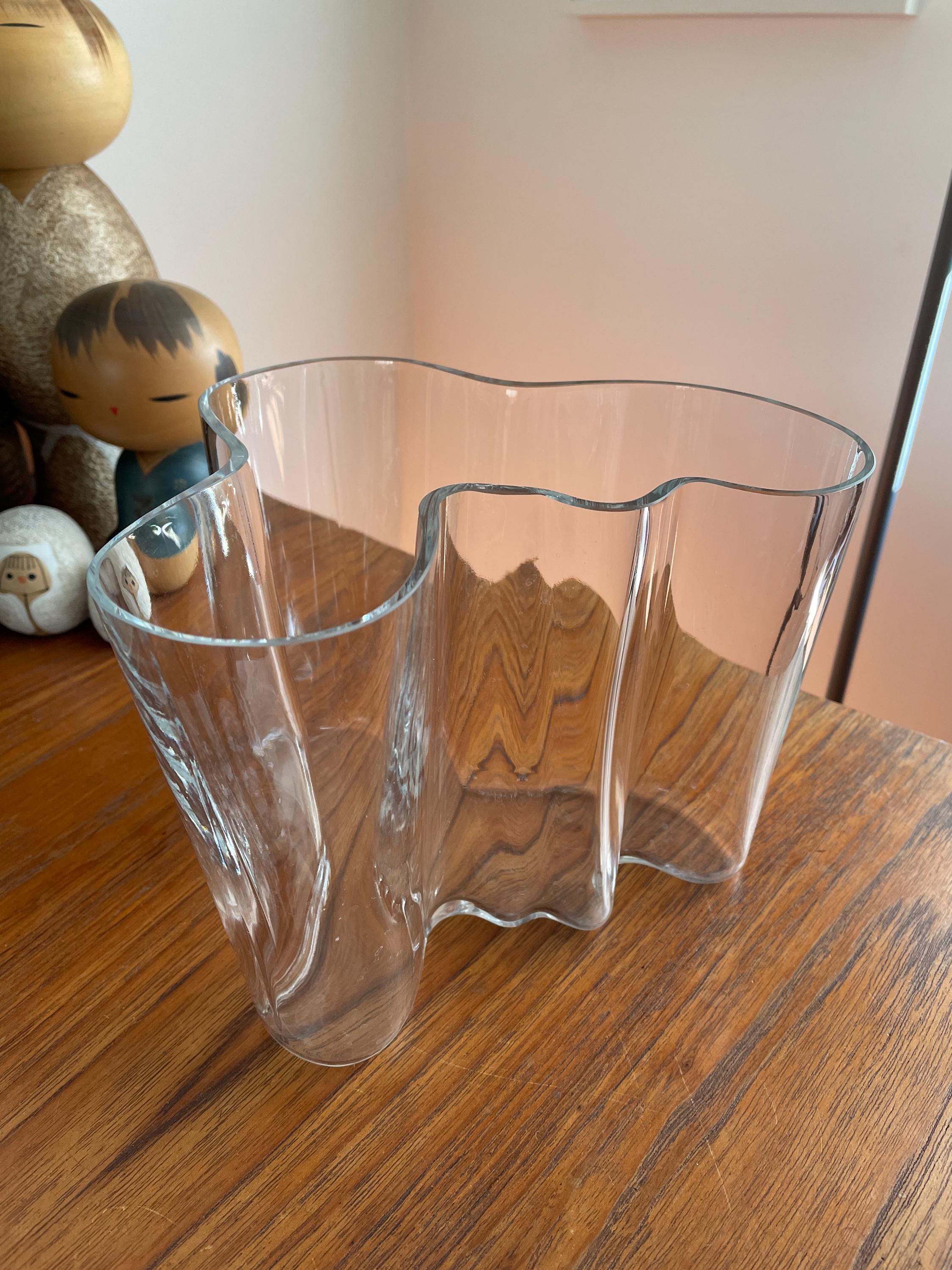 Early Alvar Aalto 'savoy' Glass Vase / Iittala, Finland / Model 3030 / Hand Engraved Signature / Wood Mold Cast / Circa 1950-1960