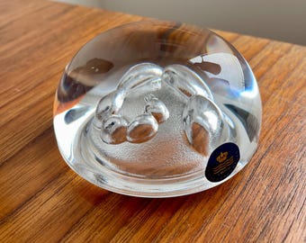 rare Holmegaard Royal Copenhagen 'scorpio' crystal Astro Zodiac paperweight by Torben Jørgensen, 1990