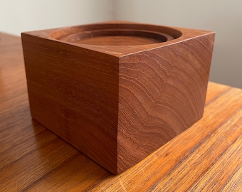 Danish Modern solid teak set of 6 coasters / Denmark / 1960s / minimalist / Dansk / Nissen