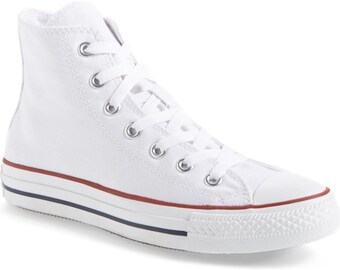 custom white high top vans