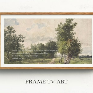 Samsung Frame TV Art, Paths Straight Scripture Frame TV Art, Digital Download for Samsung Frame TV, Christian frame Art, Landscape Frame tv