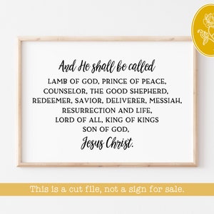 SVG FILES, Names of Jesus, Scripture svg, Bible Verse svg, Christian SVG, Instant Download, Jesus svg, Cricut svg, Silhouette svg, svg file