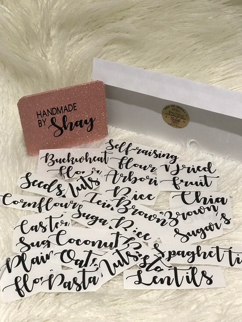 Custom Pantry Labels Personalised Set Stickers Vinyl Diy Etsy