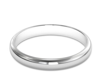 Platinum Wedding Band, 2MM Simple Platinum Wedding Band for Women, Thin Wedding Band, full UK Hallmark, Handmade to order