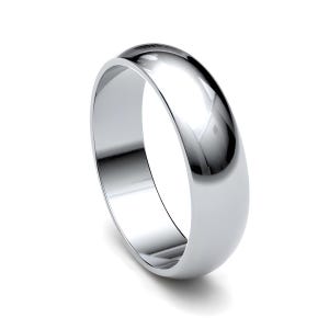 Solid 950 Platinum Dome Polished 4mm Wedding Band, Modern Minimalist Wedding Band for Him Her, Comfort Fit Platinum Ring, full UK Hallmark
