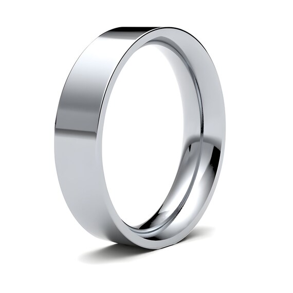 PLATINUM 4mm Mens Heavy weight flat court wedding ring band 4mm Wedding Band 4mm wedding Ring full UK Hallmark Handmade to order Etsy