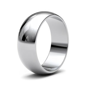 Alliance en platine massif 950 dôme poli (6 mm), grosses alliances modernes minimalistes pour elle et lui, ajustement confortable bague en platine