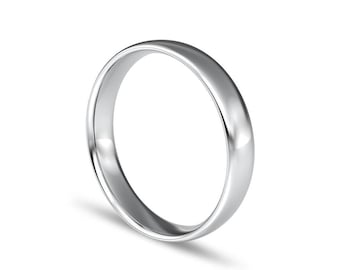 Platinum 950 3mm light court shape, wedding ring, wedding band, 3mm ring, 3mm band, 3mm court ring, full UK Hallmark, Handmade to order