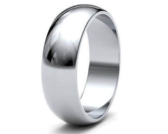 PLATINUM 5mm d shape men's wedding ring, 5mm Wedding Band, 5mm wedding Ring, Platinum ring, full UK Hallmark, Handmade to order