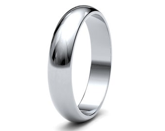 Platinum Ring 3MM Platinum Dome Wedding Band, Men and Women Platinum Wedding Ring, Thin Wedding Band, Full UK Hallmark, Handmade to Order