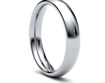 Platinum 3mm heavy court shape oval cross section wedding band ring, 3mm platinum wedding ring, full UK Hallmark, Handmade to order