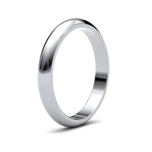 Bague en platine 2 mm dôme en platine, alliance lourde, bague de mariage en platine pour hommes et femmes, alliance fine, poinçon britannique complet, sur commande