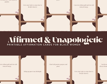 Affirmed & Unapologetic – Printable Affirmation Cards for Black Women