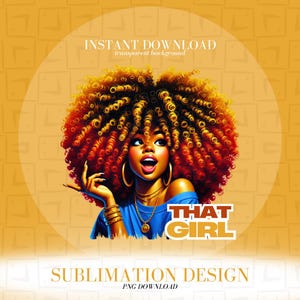 Diseño PNG de mujer afro que aumenta la confianza / Gráfico de sublimación para tazas y camisetas