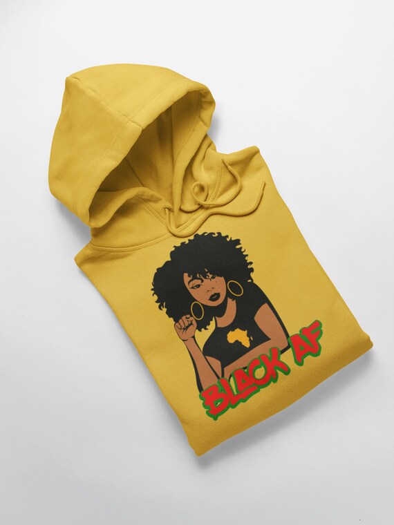 PUSHING BLACK Afro Christmas Unisex Pullover Hoodie