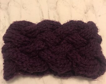 Cable knit winter headband