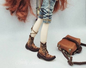 Handmade Leather Boots for Blythe Doll – Pointed Toe Design – Custom Doll Footwear