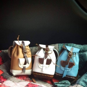 Puppenrucksack voll handgemacht, echt Leder