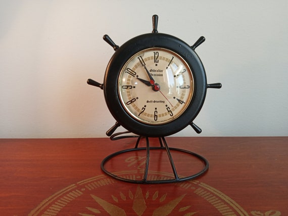 Vintage Gibraltar Ship Wheel Clock Working Nautical -  Canada