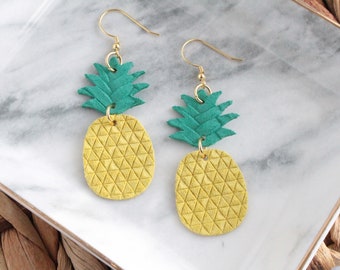 Tiny Fruit Handmade Post Earrings Cute Pineapple Stud Earrings Tiny Fruit Handmade Post Earrings Cute Pineapple Stud Earrings