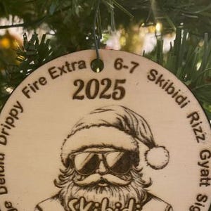 2025 Skibidi Rizzmas Tween Slang Ornament SVG Laser Cut File (Digital Download) image 2