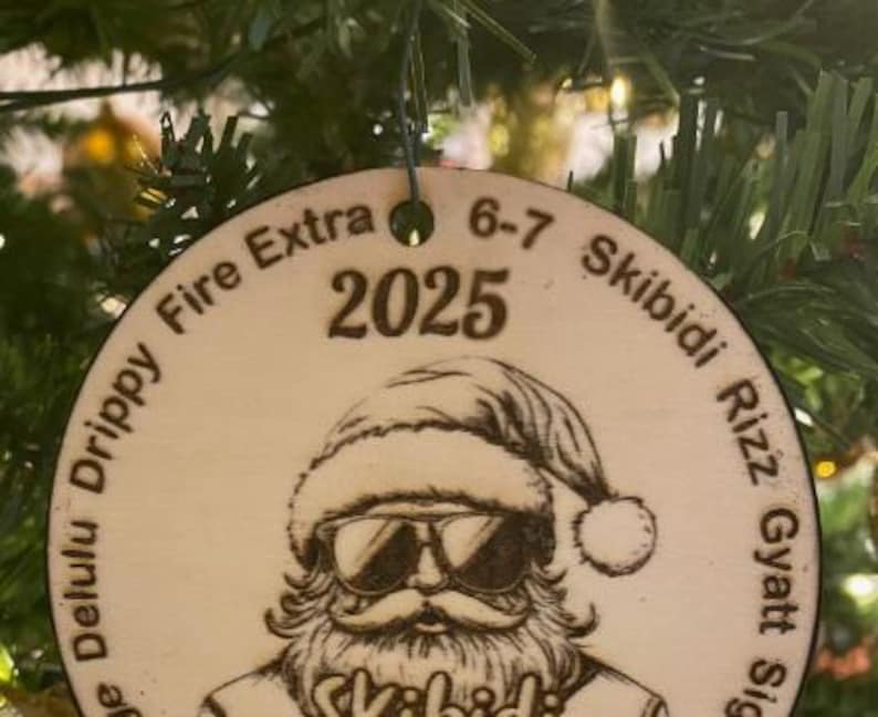 2025 Skibidi Rizzmas Tween Slang Ornament SVG Laser Cut File (Digital Download) image 2