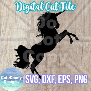Unicorn Jumping SVG DXF PNG eps Design Cut File Template for Silhouette Cricut Glowforge Commercial Use Instant Download Laser Cut Vector
