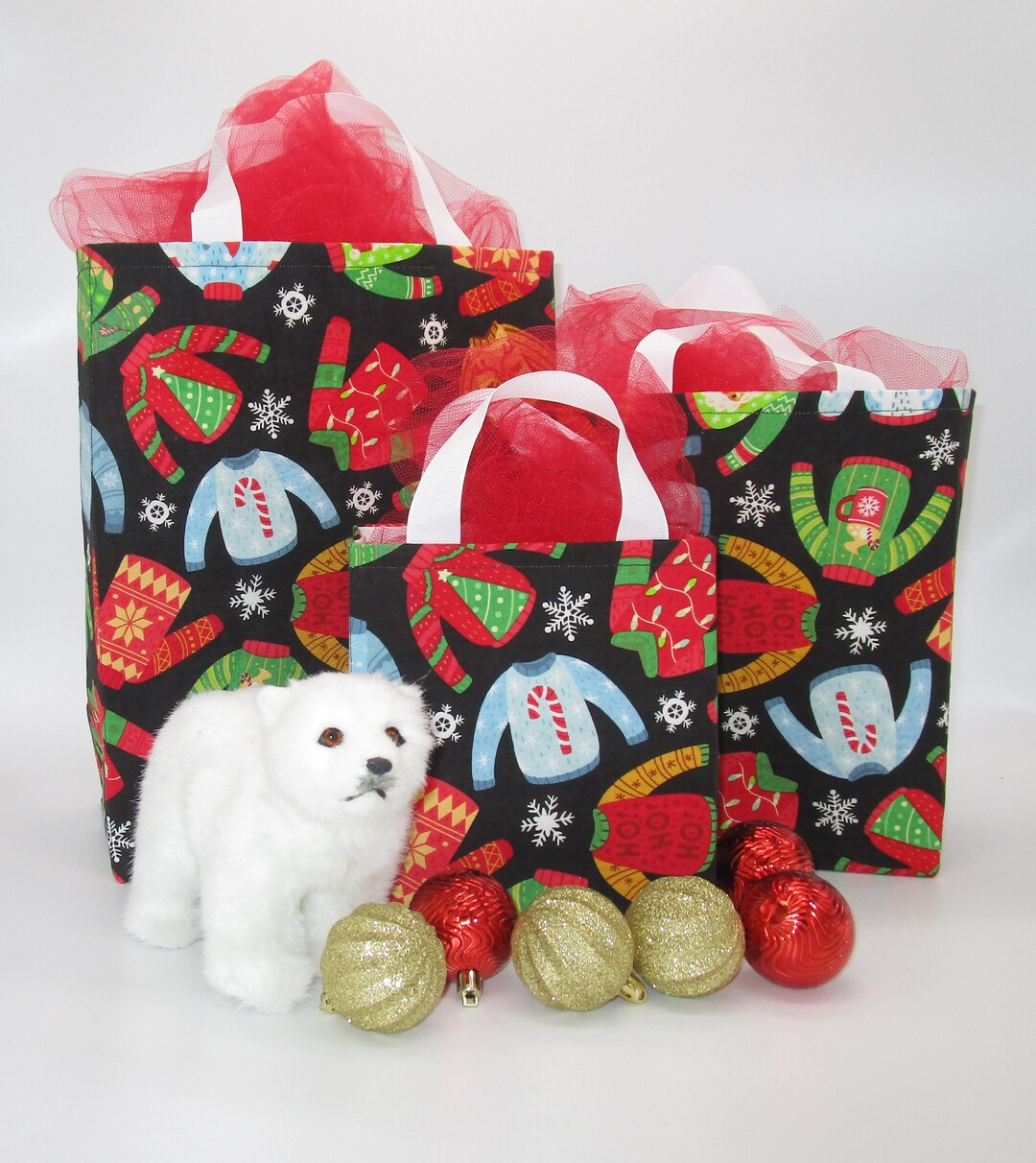 100 Reusable Ecofriendly Fabric Gift Bags Christmas Etsy