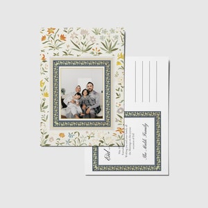 Tarjeta de Eid con flores de Mughal personalizada: plantilla editable de Canva [Descarga digital]