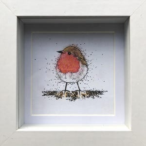 Robin drawing gift, illustration, individually drawn, red robin bird, memory