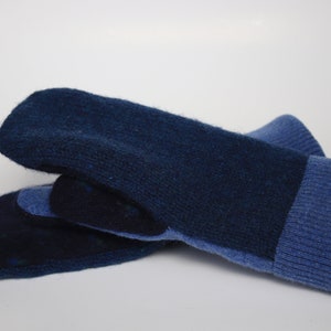 Medium Handmade Wool Mittens - Fleece Lined