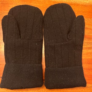 Medium Handmade Wool Mittens - Fleece Lined
