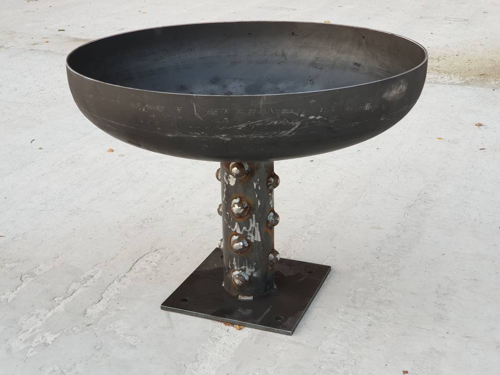 Large Fire Pit Bowl / Rustic Solid Steel Dish / Traditional Etsy