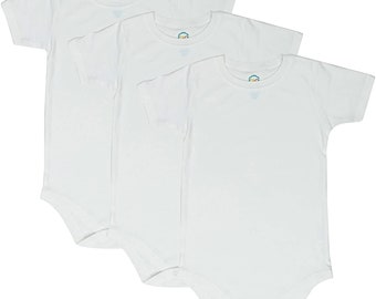 CBObaby Short Sleeve Bodysuits For All Ages, White 3-Pack