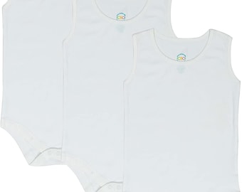 Bodys sin mangas CBObaby para todas las edades, blanco (paquete de 3)