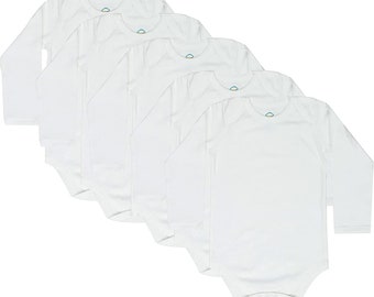 CBObaby Toddler Bodysuit Long Sleeve Envelope Neck 5 Pack 2T, 3T, 4T, 5T, 6T, 7, 8-10, 10-12